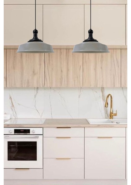 Gri Siyah Uzun Sarkıt Lamba, Retro ve Şık Restoran Aydınlatması fiyatları