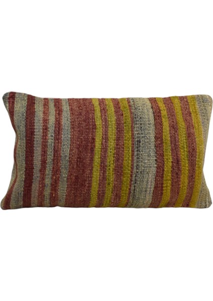 El Dokuma Dekoratif Lumbar Kilim Kırlent Yastık Kılıfı 1006 - Yeni - Çok Renkli