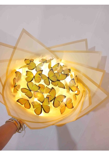 Sarı LED Kelebek Buket fiyatları