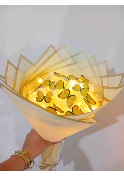 Sarı LED Kelebek Buket modelleri