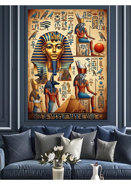 Antik Mısır Tanrıçası Portresi Dekoratif Kanvas - Mdf Ahşap Tablo modelleri