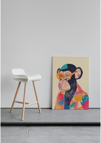 Renkli Gözlüklü Tropik Maymun Kanvas Tablo fiyatları