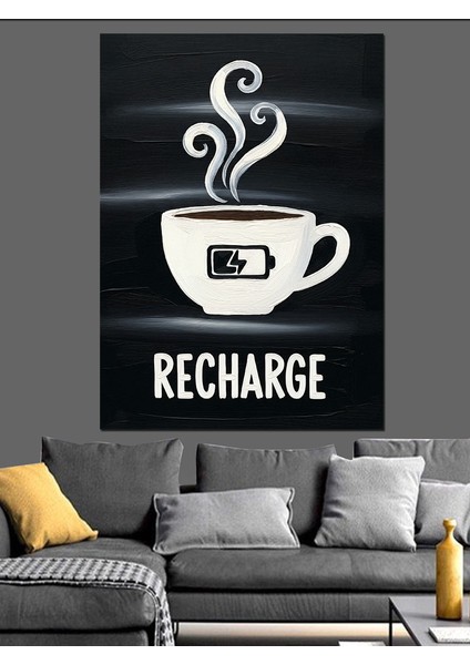 Kahve Molası Enerji Depola Dekoratif Kanvas - Mdf Ahşap Tablo indirimleri