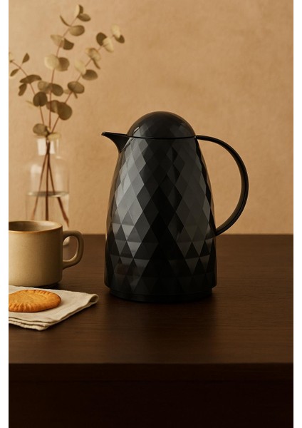 1 Lt Akrilik Siyah Çay Termosu 12 Saat Sıcak 24 Saat Soğuk indirimleri