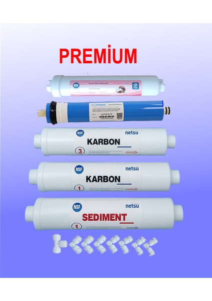 -Premium, Nsf+Vontron-İhlas aura cebilon-Silver-Platinum-Plus ve Tüm Kapalı Kasa su arıtma filtresi,5 li Filtre seti