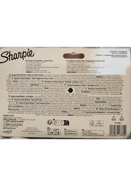 Sharpie Creative Marker Akrilik Boya Kalemleri | Yuvarlak Uçlu Su Bazlı Boya Kalemi | Mürekkep Kağı indirimleri