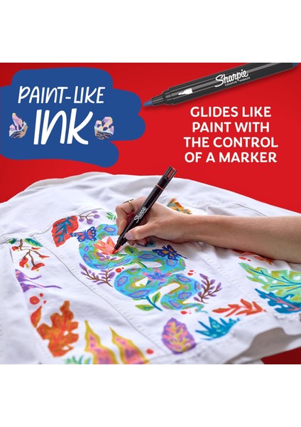 Sharpie Creative Marker Akrilik Boya Kalemleri | Yuvarlak Uçlu Su Bazlı Boya Kalemi | Mürekkep Kağı