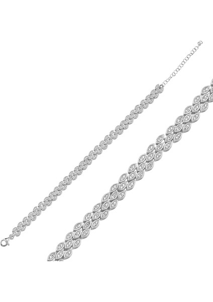 Taşlı Gümüş Bileklik BLK37