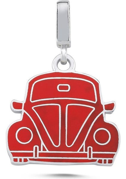 Kırmızı Tosbağa Araba Gümüş Kolye Ucu UC57