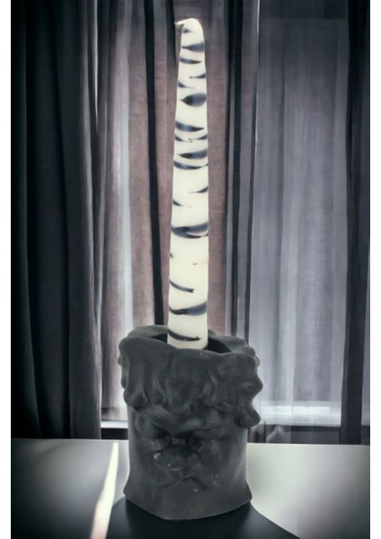 Şamdan Mumluk, Dekoratif Tealight Model, Siyah Renk, Şık Tasarım