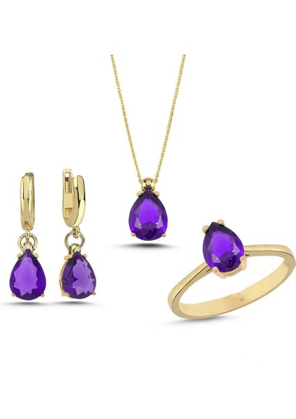 Ametist Taşlı Gümüş Takım TKM05