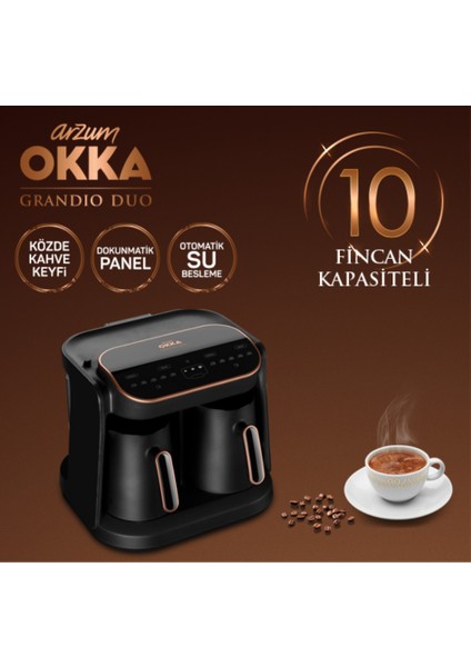 OK007 Okka Grandio Duo Türk Kahve Makinesi+Arzum Seramik Saç Maşası Hediye modelleri
