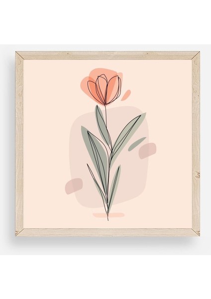 Çiçek Ahşap Çerçeveli Tablo