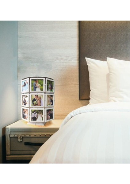 Dönen Işık ve Yıldız Desenli Gece Lambası, Dekoratif Abajur