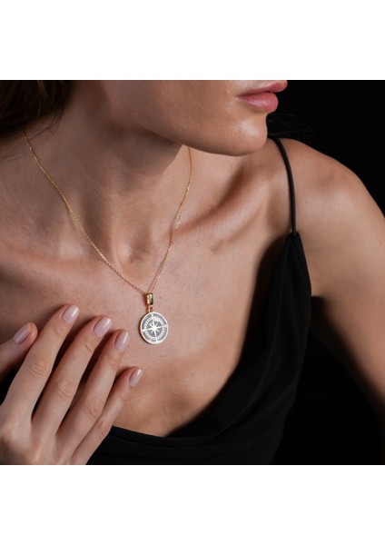 Mineli Pusula Altın Kaplama Kolyel Rz9 fiyatları