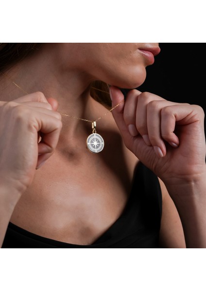 Mineli Pusula Altın Kaplama Kolyel Rz9 modelleri