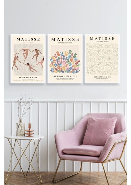 Matisse Üçlü Ahşap Çerçeveli Tablo fiyatları