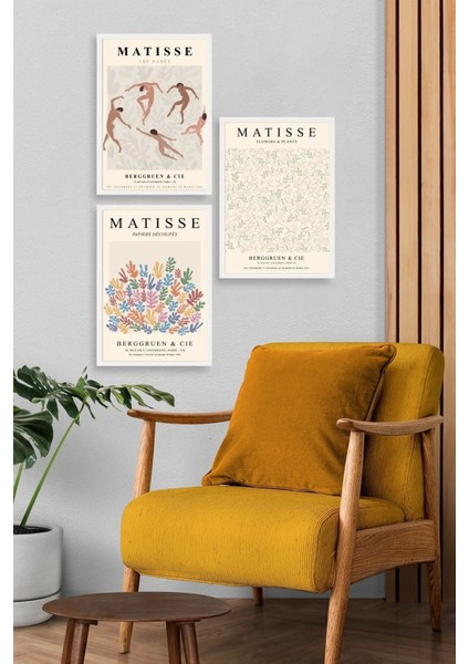 Matisse Üçlü Ahşap Çerçeveli Tablo modelleri