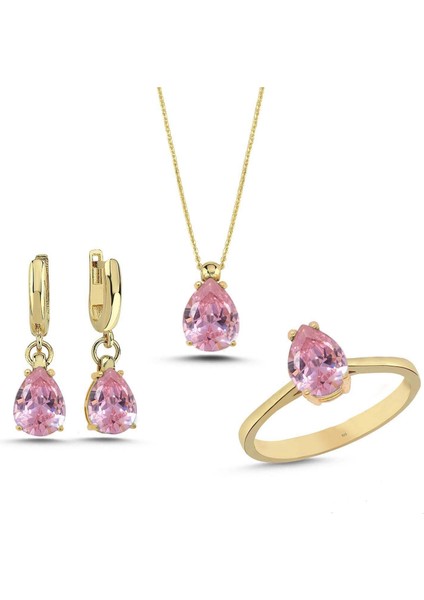 Kunzit Taşlı Gümüş Takım TKM06