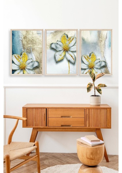 Çiçekler Ahşap Çerçeveli Tablo modelleri