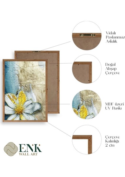 Çiçekler Ahşap Çerçeveli Tablo fırsatları