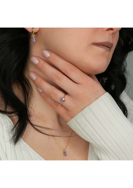 Lila Ametist Taşlı Gümüş Takım TKM08 fiyatları
