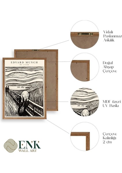 Çığlık Ahşap Çerçeveli Tablo fırsatları