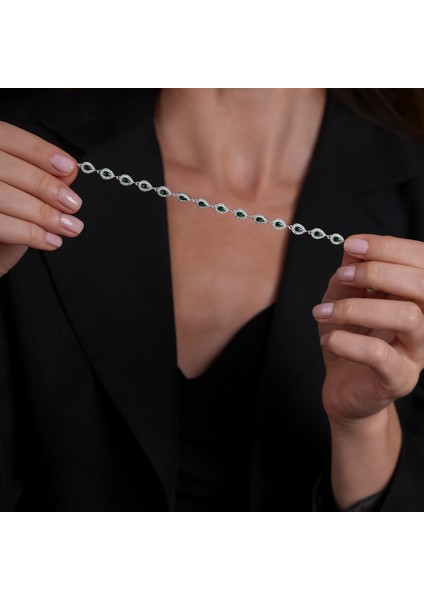 Yeşil Taşlı Gümüş Bileklik BLK30 fiyatları