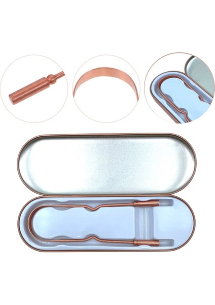 Bakır Oil Pulling Yağ Çekme Dil Plak Temizleme Aleti Dil Fırçası Sıyırıcı Dil Kaşığı (5415) modelleri