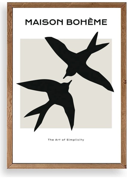 Kuşlar Ahşap Çerçeveli Tablo