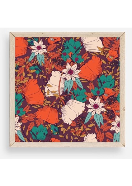 Çiçek Ahşap Çerçeveli Tablo