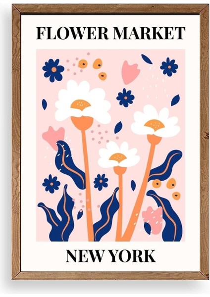 Çiçek Ahşap Çerçeveli Tablo