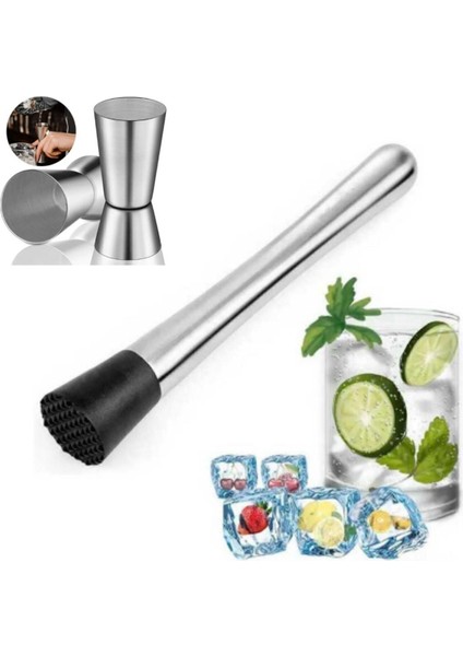 Kokteyl Seti, Tokmak ve Ölçek ile Profesyonel Bardak Hazırlama fiyatları