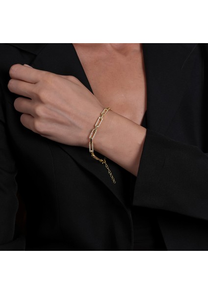 Taşlı Zincir Altın Kaplama Bileklik Blk9 modelleri