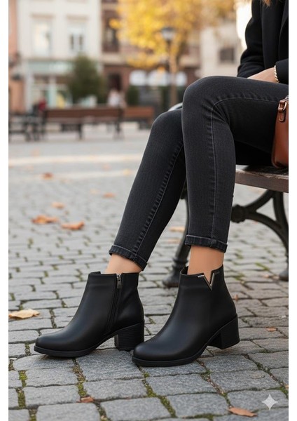 30542 Rahat Toka Detaylı 5 cm Topuk Yüksekliği Sıcak Astar Kadın Bot fiyatları