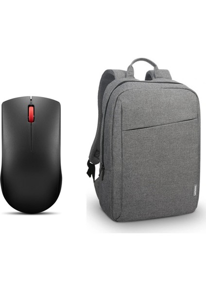150 Kablosuz Mouse + Lenovo Case 15.6 Inç Toploader B210 Notebook Sırt Çantası Gri