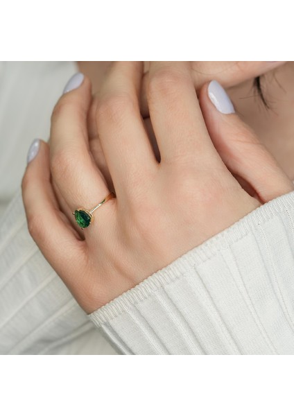 Peridot Damla Taşlı Gümüş Yüzük YZ08 modelleri