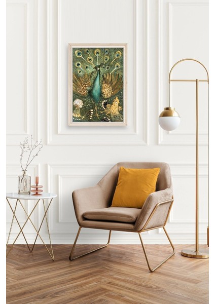 Nouveau Vintage Peacock Ahşap Çerçeveli Tablo fiyatları