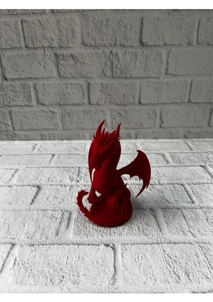 Kırmızı Ejderha Biblo 12 cm Dekoratif Fantastik Obje Hediyelik Süs Eşyası - EC001Z-56E3E4 indirimleri