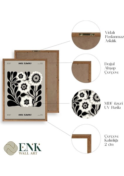 Çiçek Ahşap Çerçeveli Tablo fırsatları