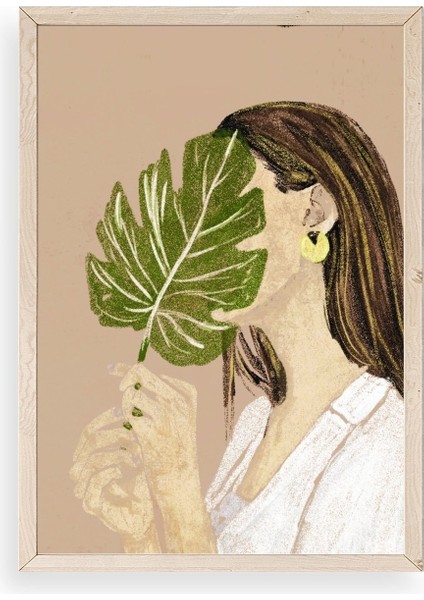 Kadın Ahşap Çerçeveli Tablo