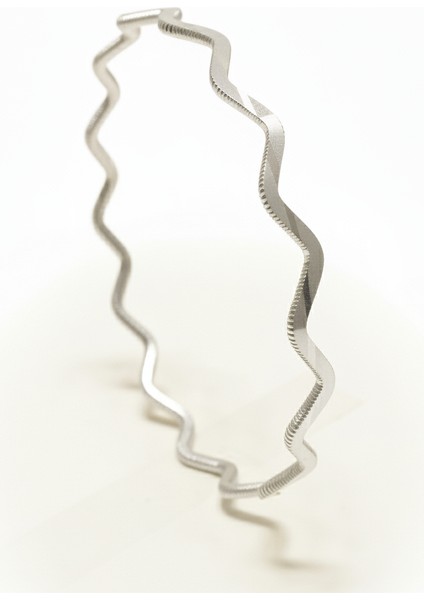 Ajda 925 Ayar Gümüş Bilezik Zigzag