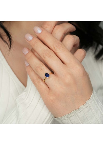 Mavi Topaz Taşlı Gümüş Yüzük YZ06 fiyatları