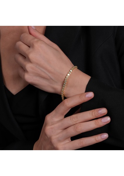 Taşlı Altın Kaplama Bileklik BLK12 indirimleri