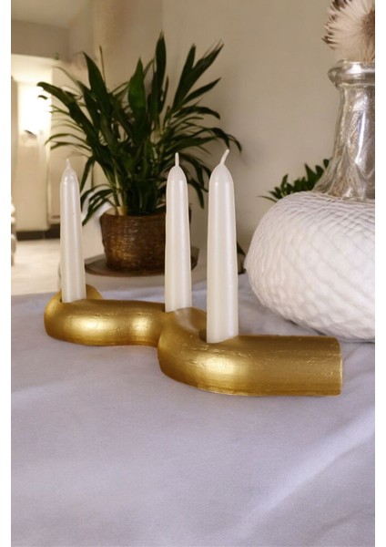 Şamdan Mumluk, Dekoratif Altın Renk, Tealight Mumluk, Şık ve Zarif Tasarım