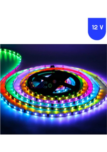 12 Volt Argb Pixel Magic Kayar 5050 Smd Iç Mekan 5 Metre Şerit 60 LED IP20
