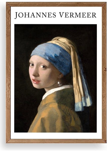 Inci Küpeli Kız Ahşap Çerçeveli Tablo