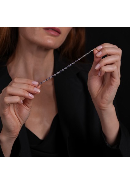 Mor Taşlı Kalpli Gümüş Bileklik BLK34 fiyatları