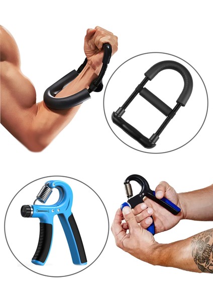 Bilek Güçlendirme Aleti ve 60 kg Dirençli El Yayı Seti - 2 Li Set