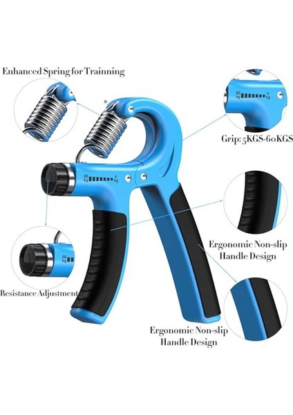 Bilek Güçlendirme Aleti ve 60 kg Dirençli El Yayı Seti - 2 Li Set fırsatları